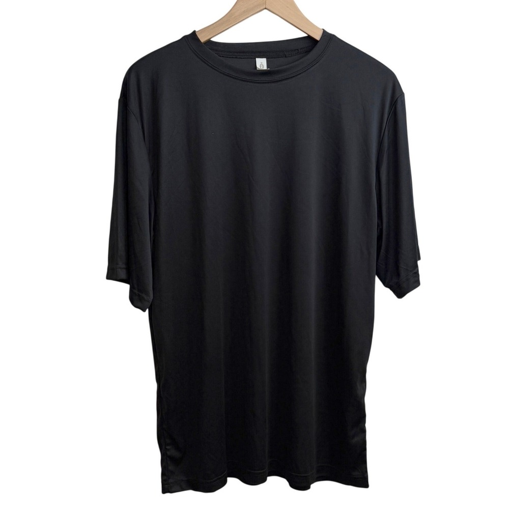 Team 365 Mens Performance Short‎ Sleeve T-Shirt L Black TT11 Athletic Gym Tee